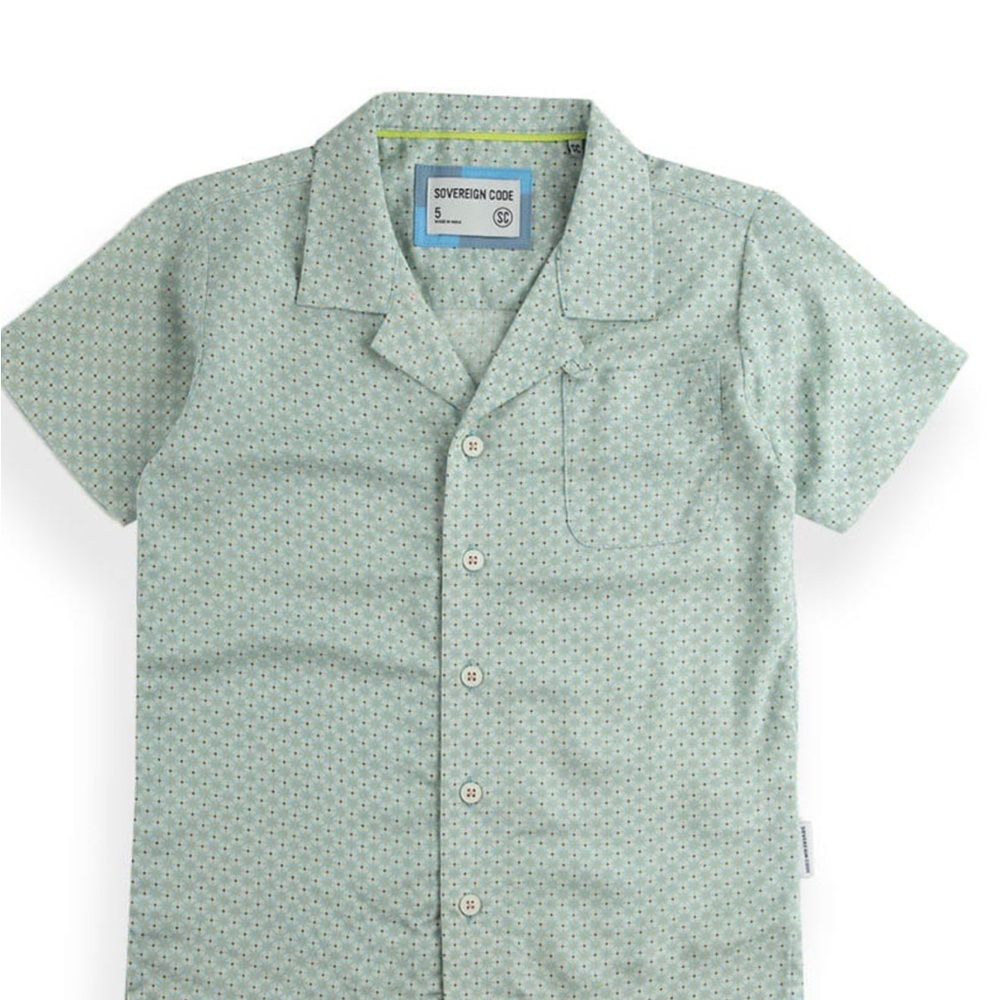 Sovereign Code Blue and White Casual Button Down Shirt